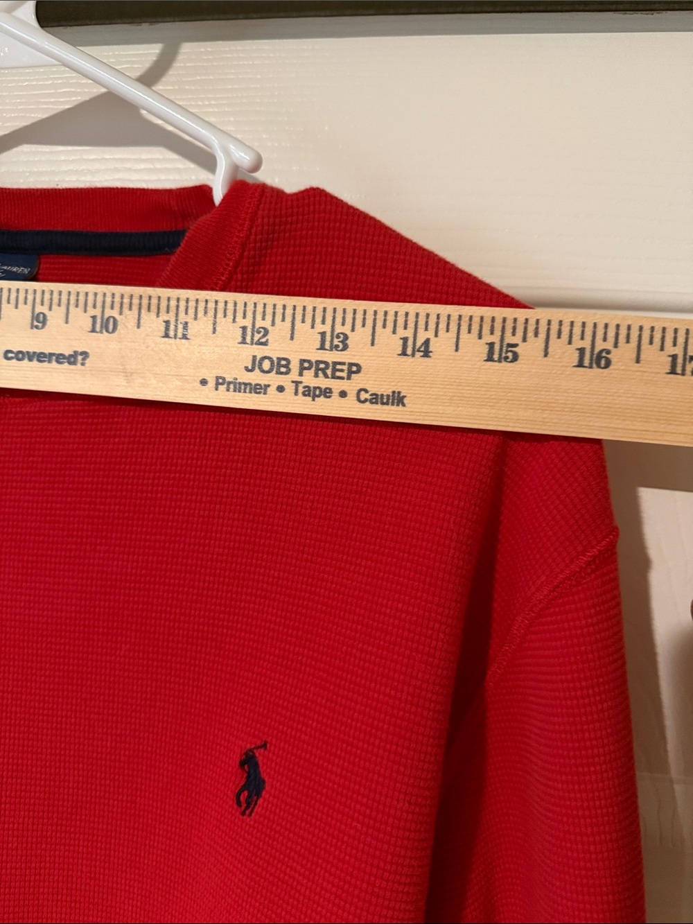 Ralph Lauren Red Long Sleeve Crewneck Thermal Waffle Knit Sleepshirt - Picture 8 of 8